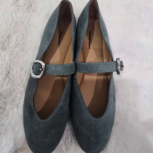 Madewell The Remy Mary Jane Flats Architect Green Suede Women's Size 8.5 NEW - Picture 7 of 9